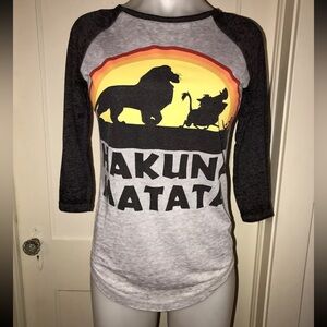 Womens Disney Hakuna Matata Baseball Shirt Rainbow Size XS